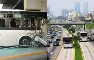La Victoria: Cierran tramo de la V�a Expresa Luis Bedoya Reyes por choque de bus del Metropolitano
