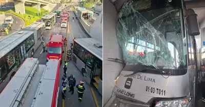 ATU reporta 46 heridos tras choque de bus del Metropolitano