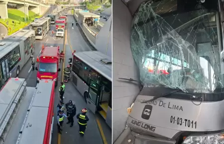 ATU reporta 46 heridos tras choque de bus del Metropolitano