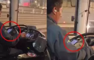 Metropolitano: Pasajeros captan a conductor chateando y usando aud�fonos mientras maneja
