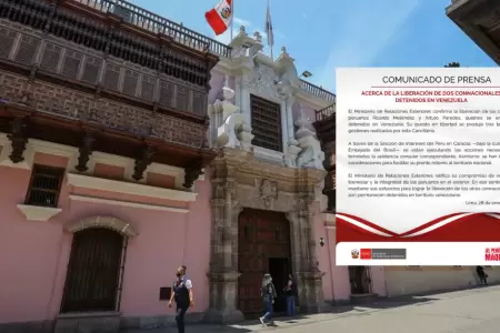 Dos peruanos liberados de Venezuela