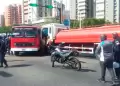 Choque entre bus de transporte p�blico y cisterna deja m�s de 20 heridos: Accidente bajo investigaci�n