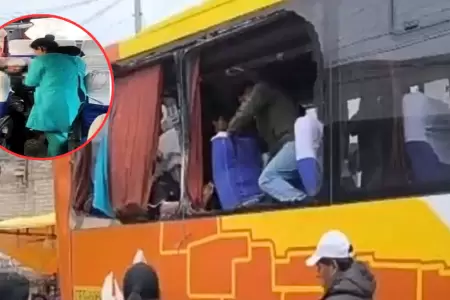 Cusco: Desprendimiento de rocas cae sobre bus y deja dos personas heridas.