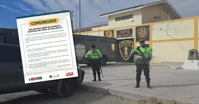 INPE reporta fallecimiento de interno tras enfrentamiento con otro reo