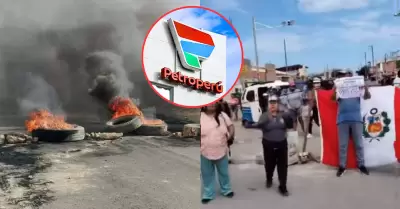 Protestas contra privatizaci�n de Petroper� producen bloqueo en carretera en Tal