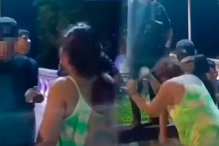 Madre reprende a su hijo tras intervenci�n de serenazgo en Iquitos.