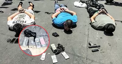 Polic�as del grupo Terna capturan a tres delincuentes y recuperan m�s de 70 mil