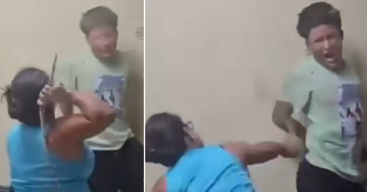 Mujer golpea con látigo a su hijo detenido por robo mientras él lloraba: "Eres una vergüenza para mí"