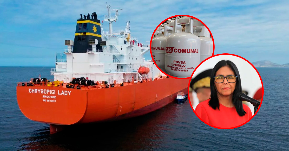 Delcy Rodríguez anunció la primera exportación de gas licuado de petróleo desde Venezuela