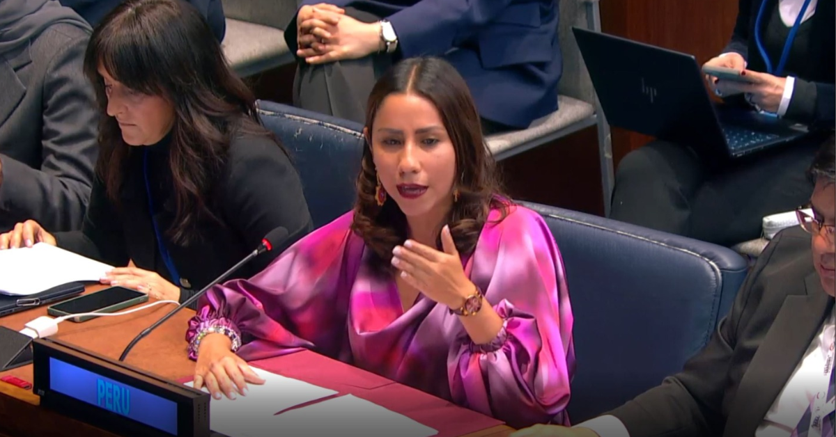 Lesly Shica ante la ONU: "No queremos ser recordados por bonos, sino por cuántas familias progresan"