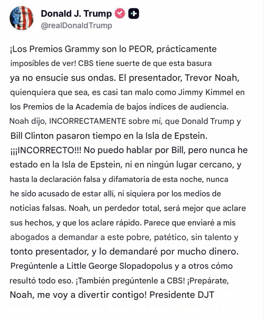 Trump anunció su demanda a través de su cuenta oficial de Truth Social.