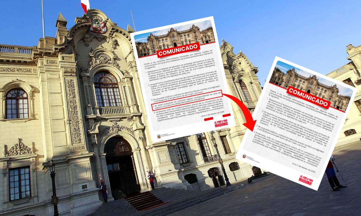 Palacio retrocede y elimina advertencia de acciones legales contra medios tras reportaje de contrataciones.