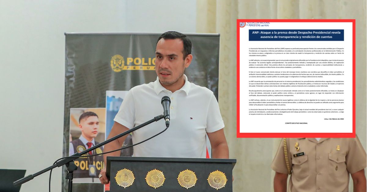 ANP rechaza advertencia de Jerí sobre denunciar a la prensa: "Quiere limitar el debate público"