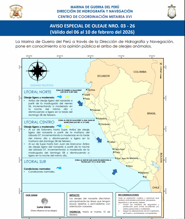 el Aviso Especial N.� 03-26 de la DHN.