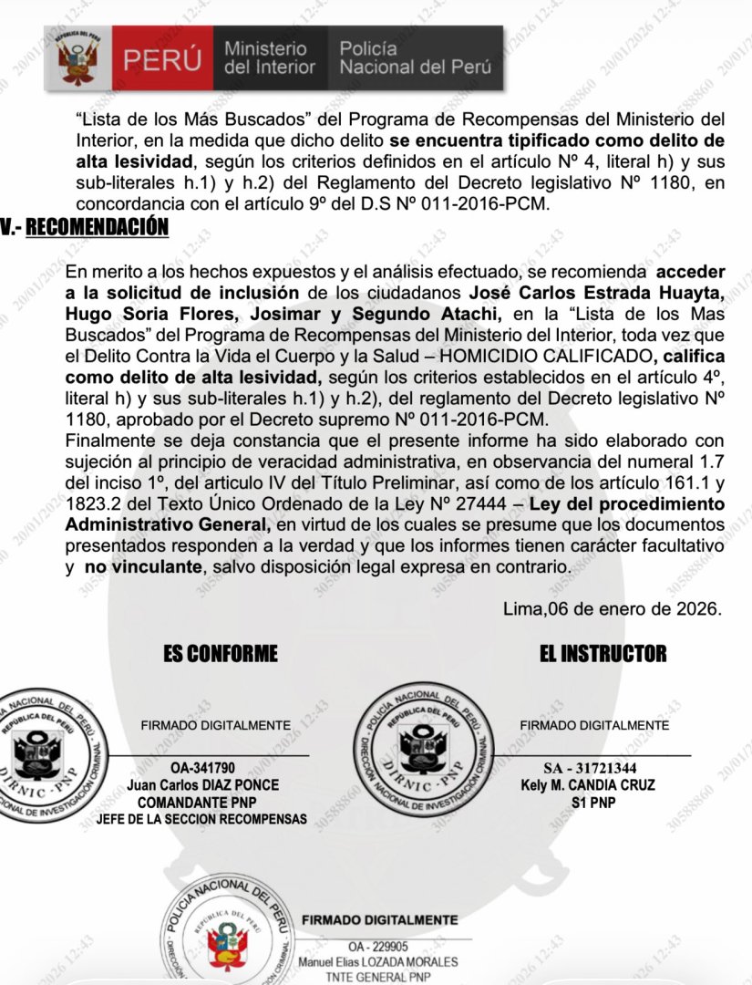 Incluyen en "los m�s buscados" a pr�fugos por caso Saweto