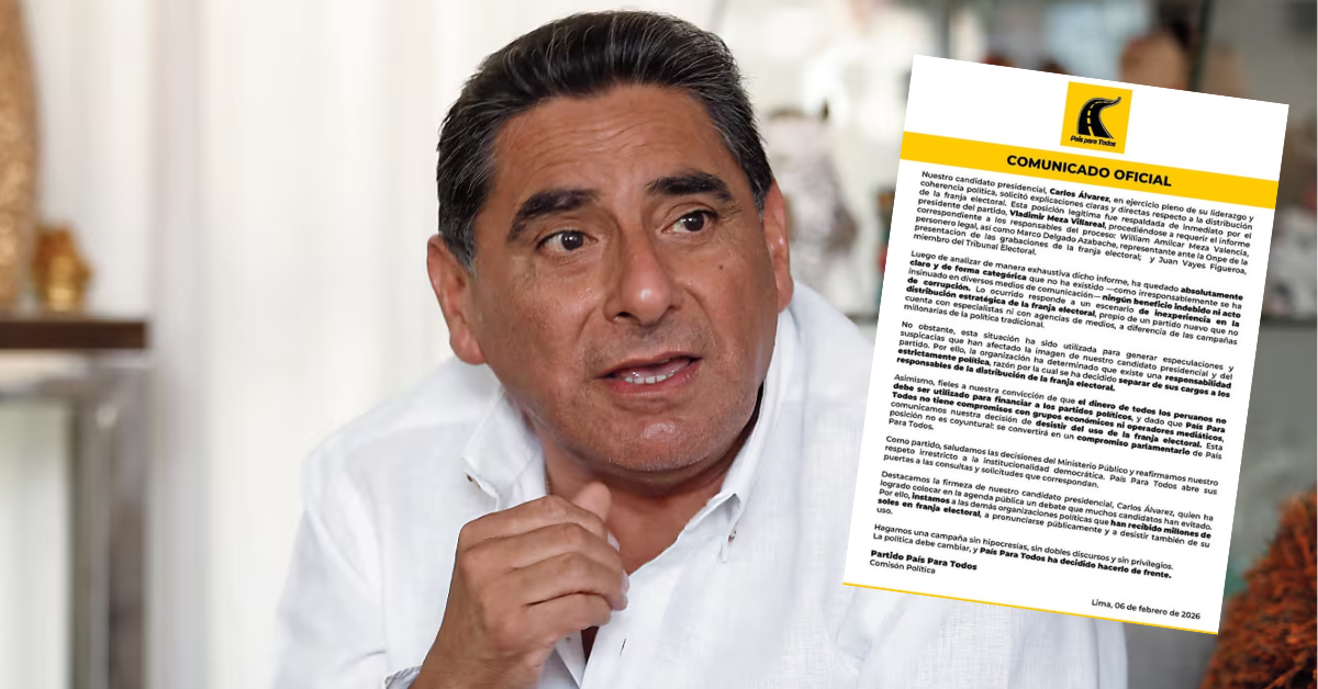País Para Todos abandona uso de franja electoral y separa a responsables, tras pedido de Carlos Álvarez