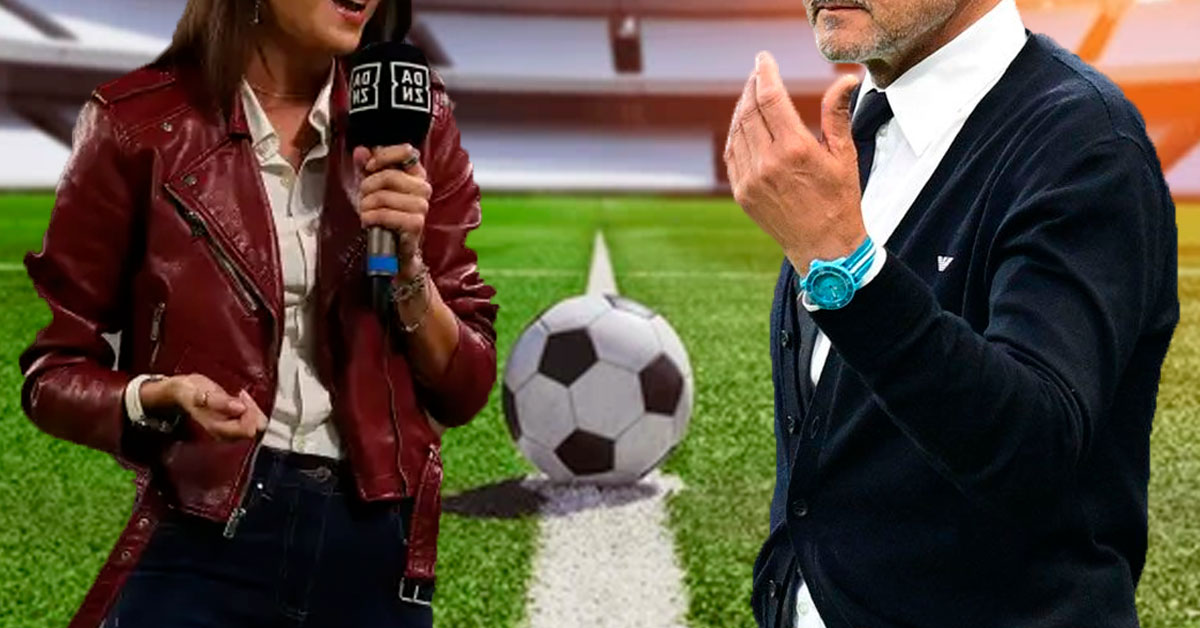 ¿Famoso DT de fútbol en problemas?: Besó a reportera EN VIVO para explicar polémica decisión del VAR