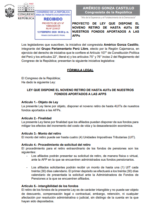 Noveno retiro de AFP