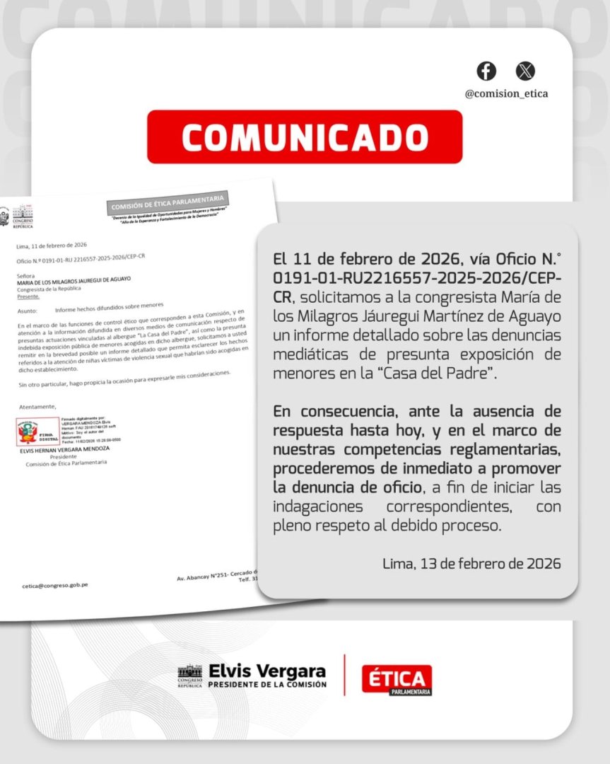 Comunicado de la Comisi�n de �tica