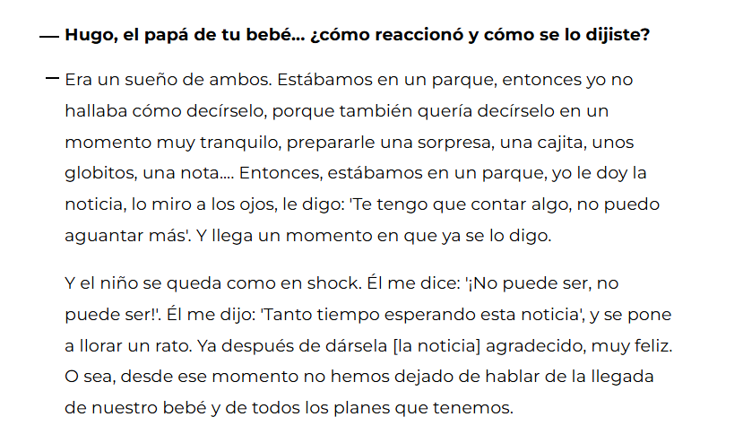 Isabella Ladera revela la primera reacci�n de Hugo Garc�a al saber que ser�a padre