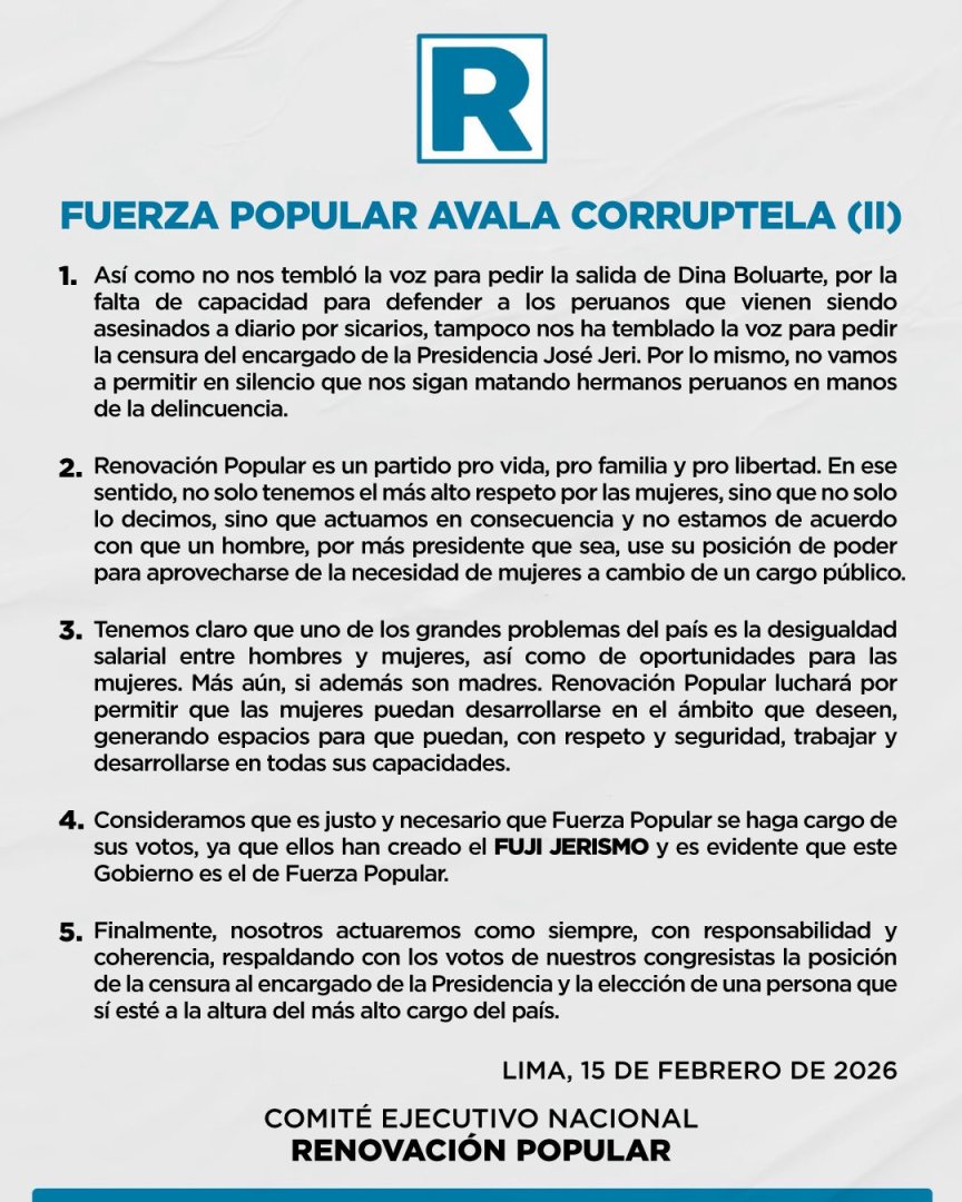Pronunciamiento de Renovaci�n Popular.