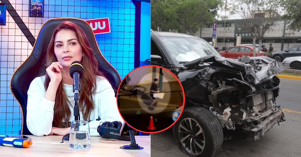 Laura Spoya: captan a joven llevándose cosas de la camioneta de la modelo tras accidente en Surco