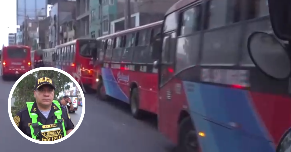 Óscar Arriola llegó a movilización de buses en SMP: Tomó nota de placas, pero evitó declarar a la prensa