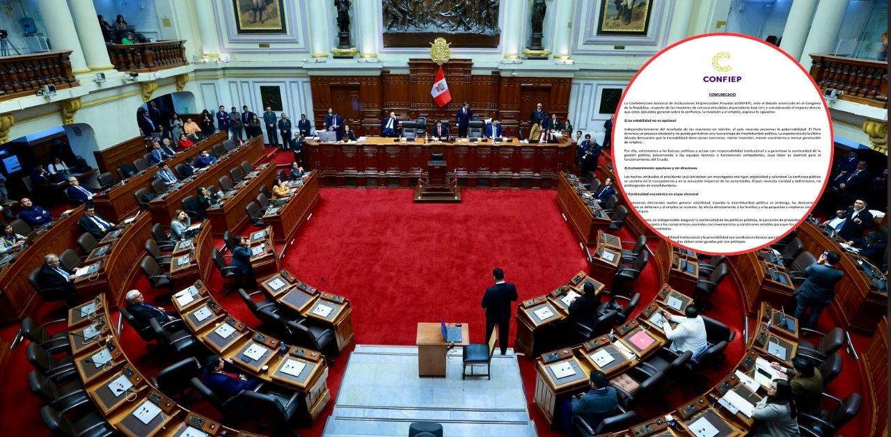 CONFIEP hace un llamado a la responsabilidad institucional por debate de censura contra José Jerí en el Congreso