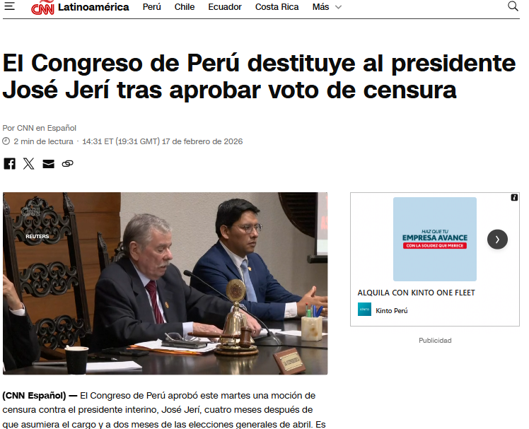 As� cubri� CNN la destituci�n del presidente Jos� Jer�.