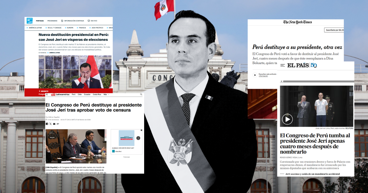 Censura contra José Jerí da la vuelta al MUNDO: Así informó la prensa internacional
