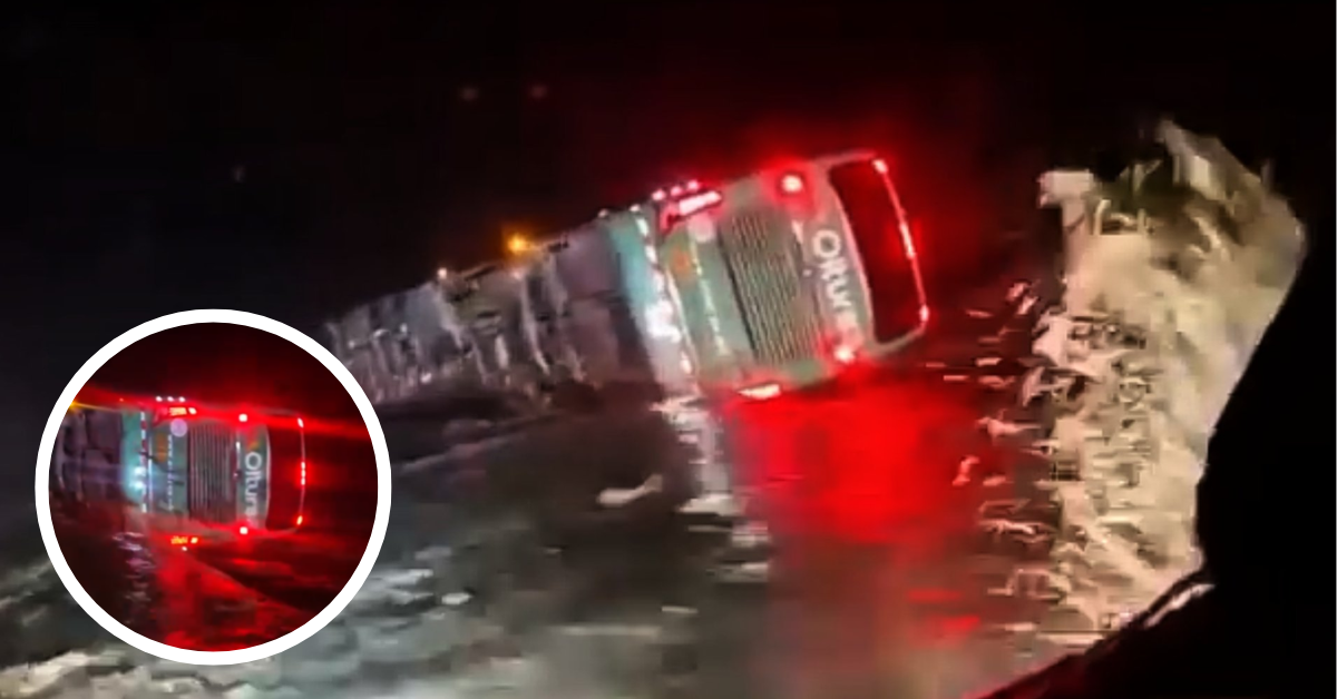 Bus de empresa Oltursa se volcó en plena Panamericana Sur por caída de huaico: Pasajeros temieron ser arrastrados