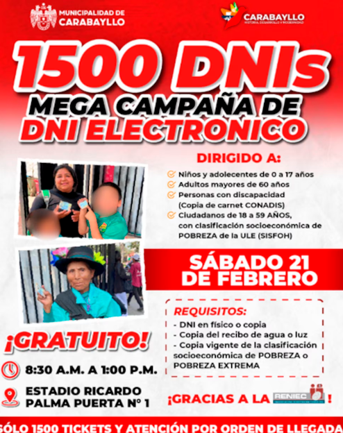 Campa�a de DNI electr�nico gratis el 21 de febrero.