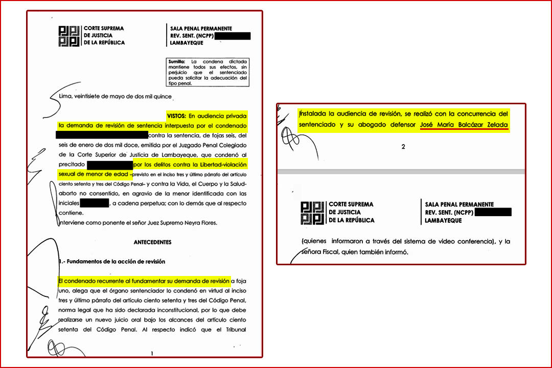 Documento que acredita la participaci�n de Balc�zar como defensa del condenado