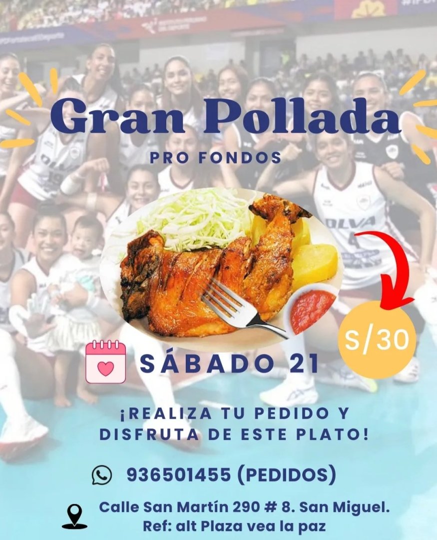 Anuncio de actividad pro fondos de Olva Latino