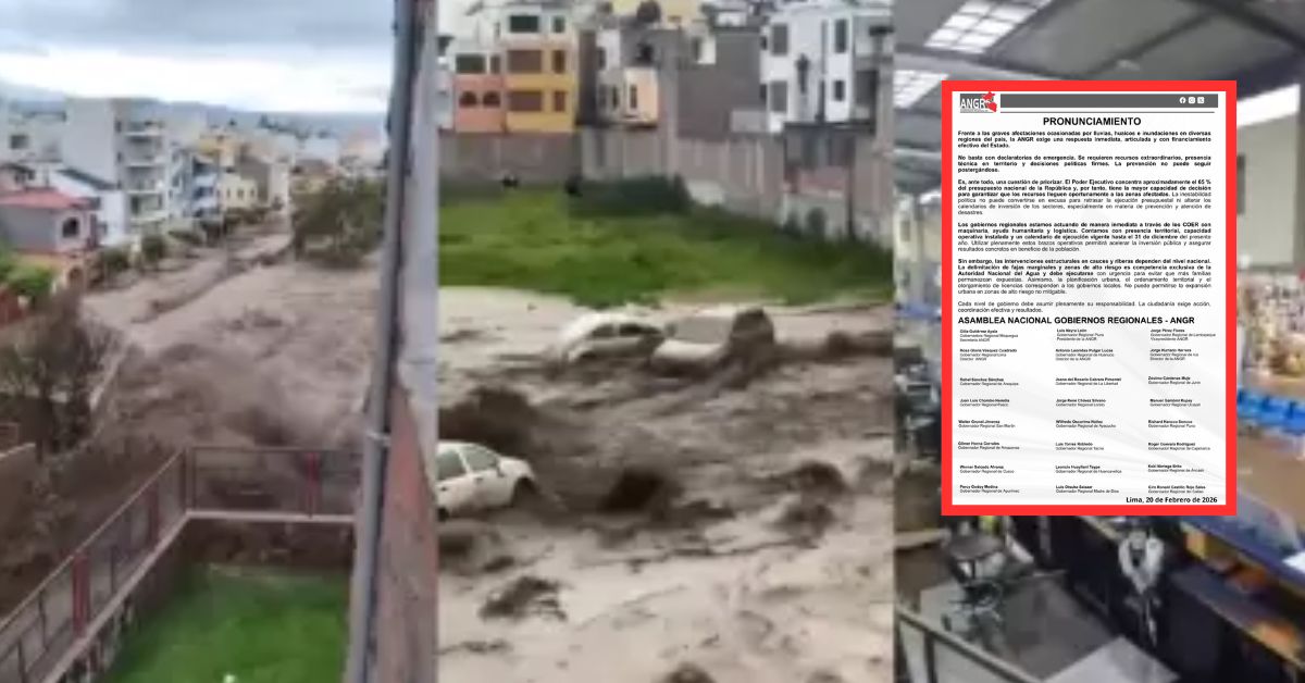 ANGR exige al Gobierno acciones coordinadas ante lluvias, huaicos e inundaciones