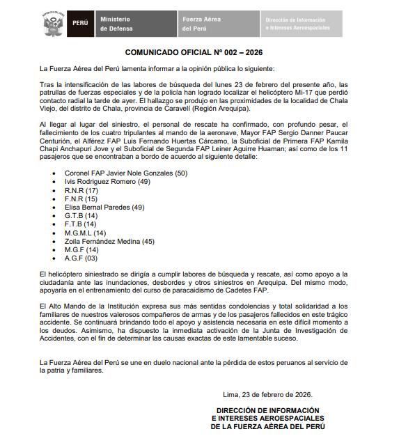 Comunicado de la FAP