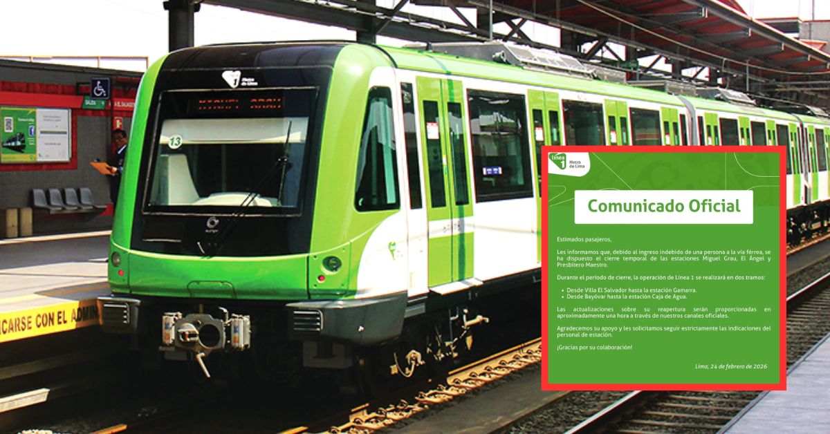 Cierran temporalmente estaciones de la Línea 1 del Metro de Lima: Una persona ingresó a la vía férrea