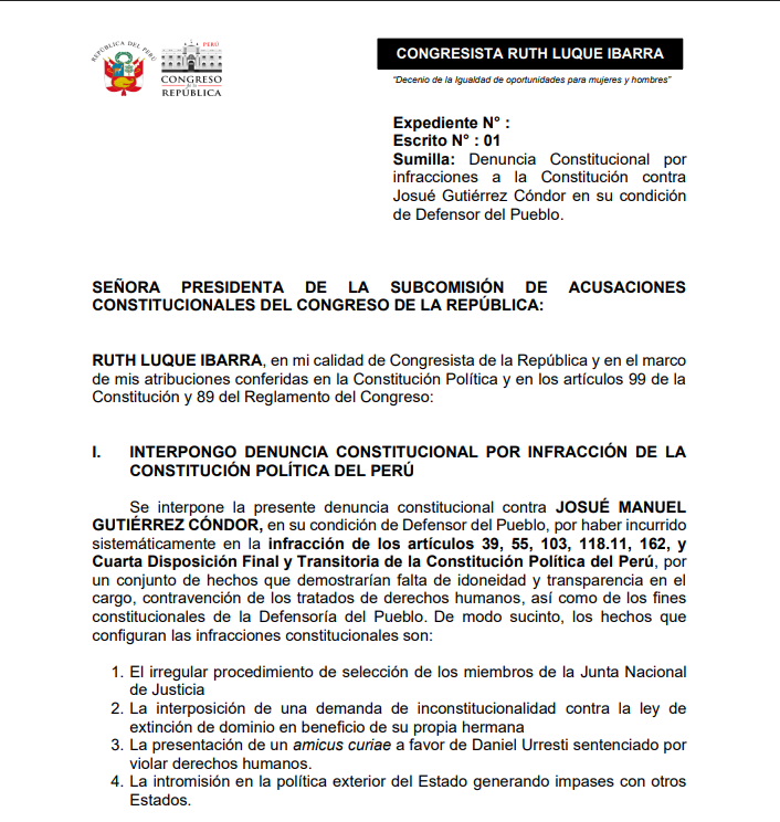 Denuncia Constitucional