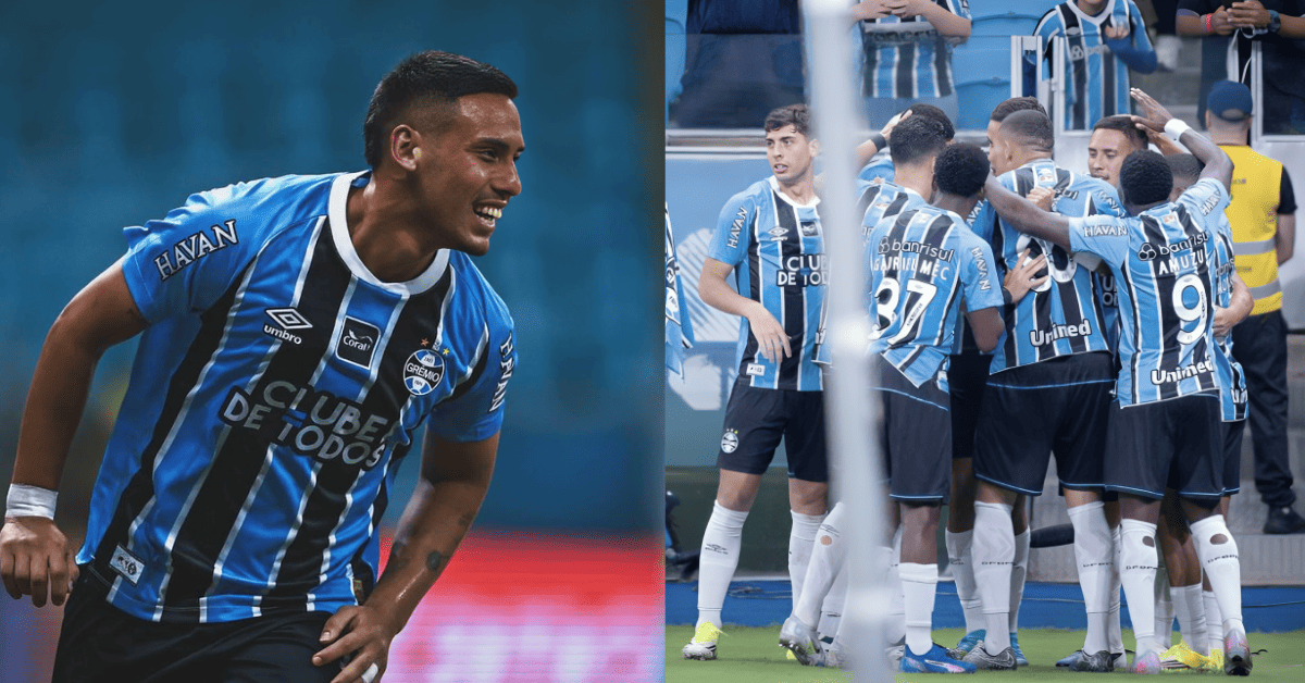 Erick Noriega anotó su primer gol en Gremio para el triunfo 2 a 1 ante Atlético Mineiro