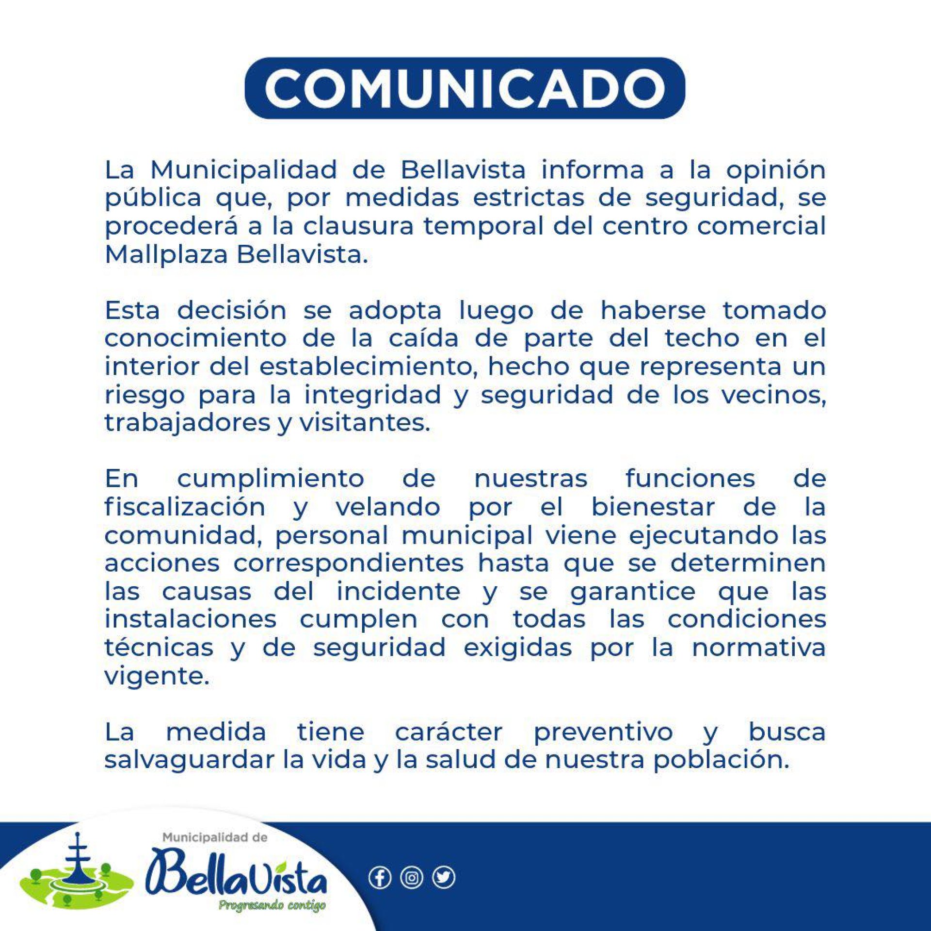 Comunicado Municipalidad de Bellavista