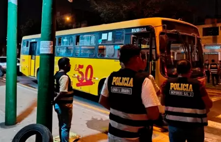 Frustran nuevo atentado contra bus de transporte p�blico en SJL.