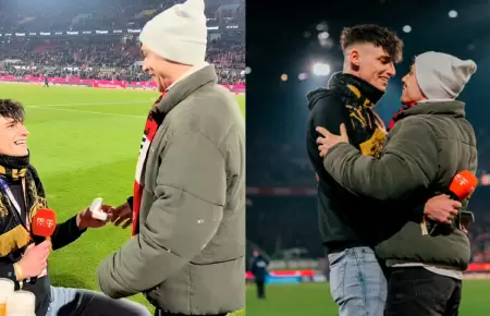 �rbitro le pidi� la mano a su pareja antes de iniciar el partido.