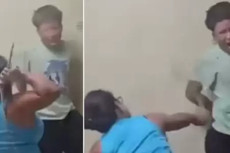 Mujer golpea con l�tigo a su hijo detenido por robo