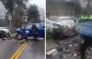 Tragedia en Jun�n: Un fallecido y dos heridos graves tras choque frontal entre camioneta y auto en Tarma