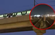 L�nea 1 del Metro: Usuarios descienden de vagones y caminan por v�as del tren por falla t�cnica
