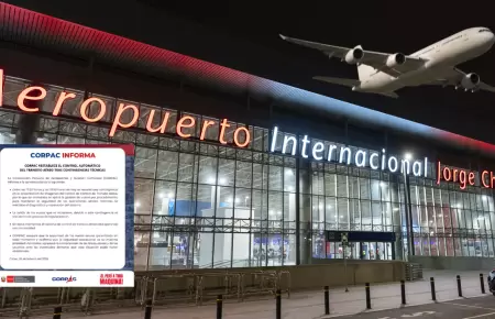 Aeropuerto Jorge Ch�vez normaliza control de tr�nsito a�reo, anunci� Corpac.