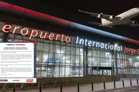 Aeropuerto Jorge Ch�vez normaliza control de tr�nsito a�reo, anunci� Corpac.