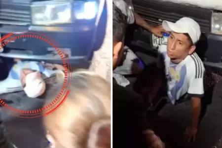 Chofer se esconde bajo su combi para evitar operativo