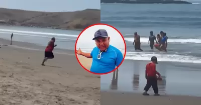 Ambulante arriesga su vida para salvar a ni�os que se ahogaban en playa