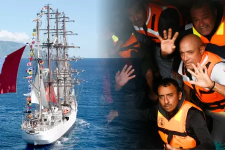 Marina de Guerra del Per� y de EE.UU. rescatan 27 tripulantes tras incendio.